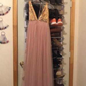 Rose gold sequin dress